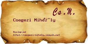 Csegezi Mihály névjegykártya