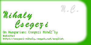 mihaly csegezi business card